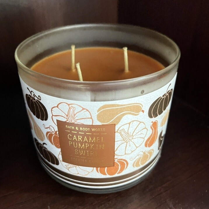 Caramel Pumpkin Swirl - Bath and Body Works 3 Wick Candle NWT