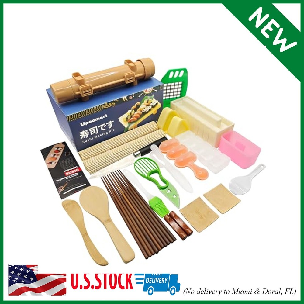 28-Piece Bamboo Sushi Making Kit for Beginners & Pros