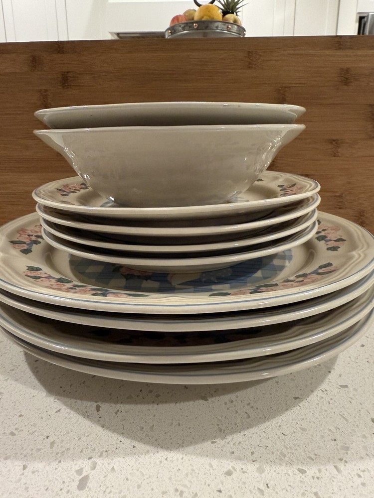 Tienshan Pig Pal Stoneware Dinner Plates Dessert Plates Bowls Set Of 10