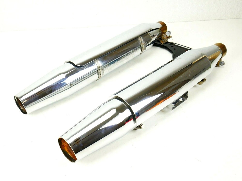 Harley Davidson 18-23 Heritage Deluxe Stock Chrome Exhaust Mufflers Set OEM