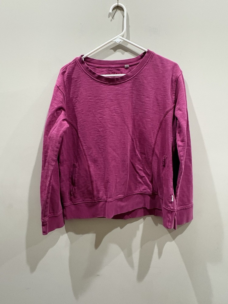Orvis Sweatshirt Womens M Fuchsia Pullover Crew Neck Oversized Athleisure