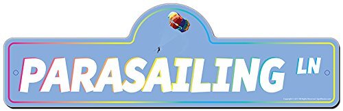 Parasailing Street Sign | Indoor/Outdoor | Funny Home Decor for Garages, Livi...