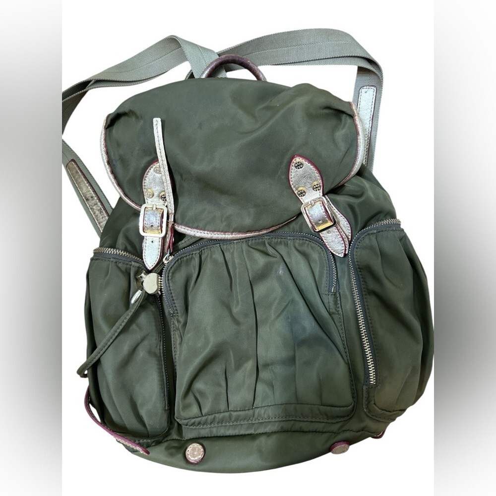 MZ Wallace Marlena Army Green Multipocket Backpack for Women