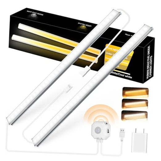 12 Inch Ultra Thin Led Light bar, Motion Sensor Counter Closet Lamp, Under