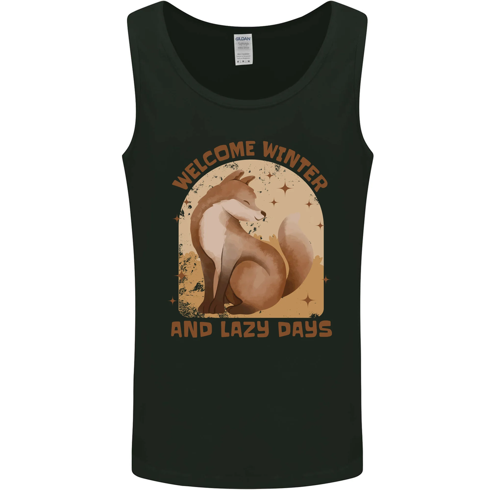 Fox Welcome Winter and Lazy Days Mens Vest Tank Top