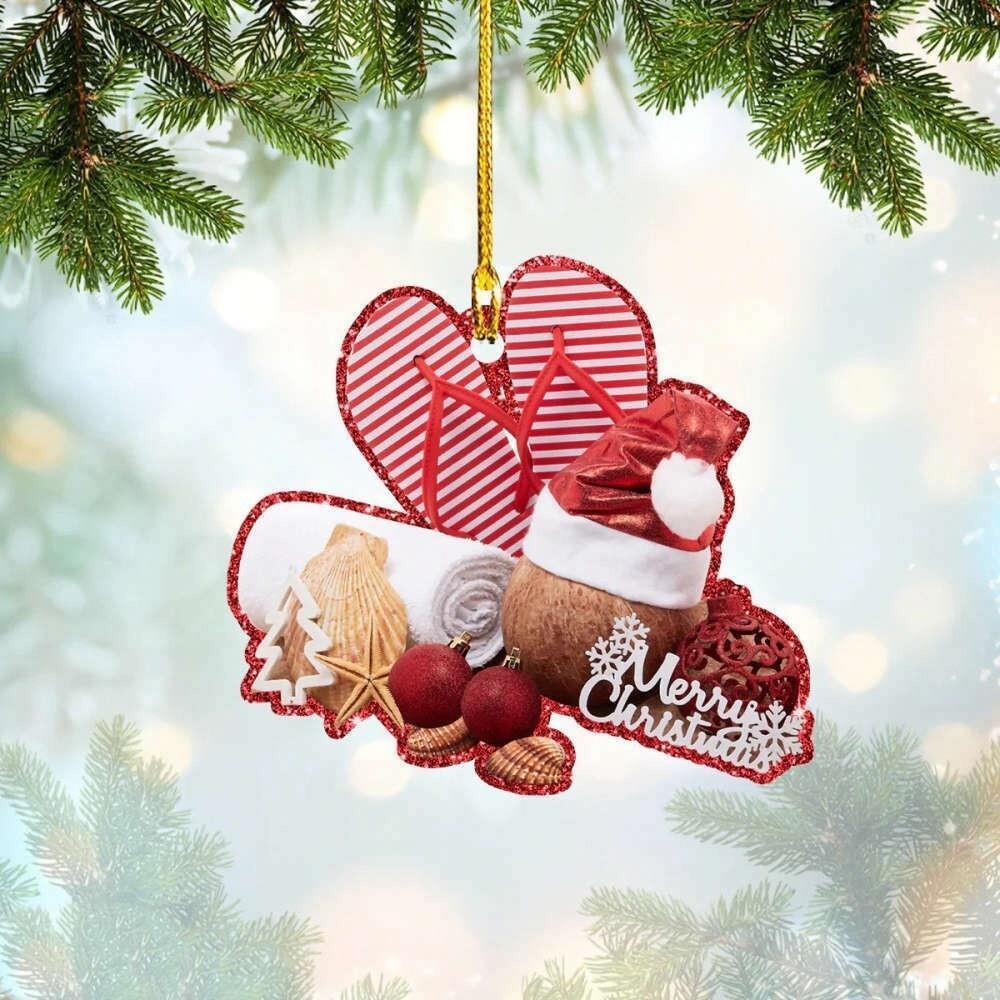 Flip Flop Christmas Ornament  Summer Christmas Ornament  Beach Christmas Gift