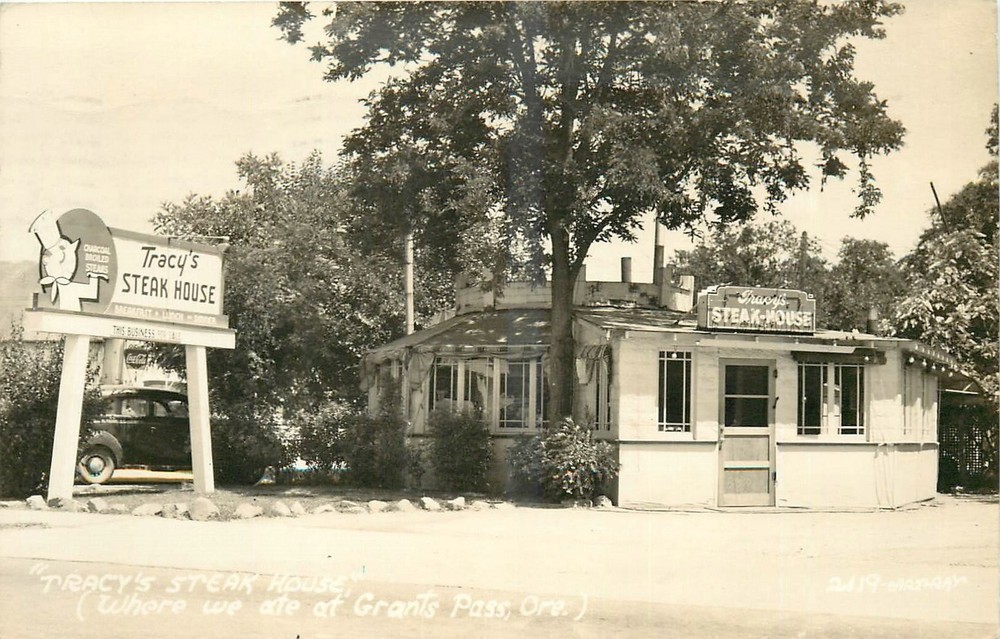 1945 Grants Pass Oregon Tracy's Steak House occupation RPPC Postcard 25-10935
