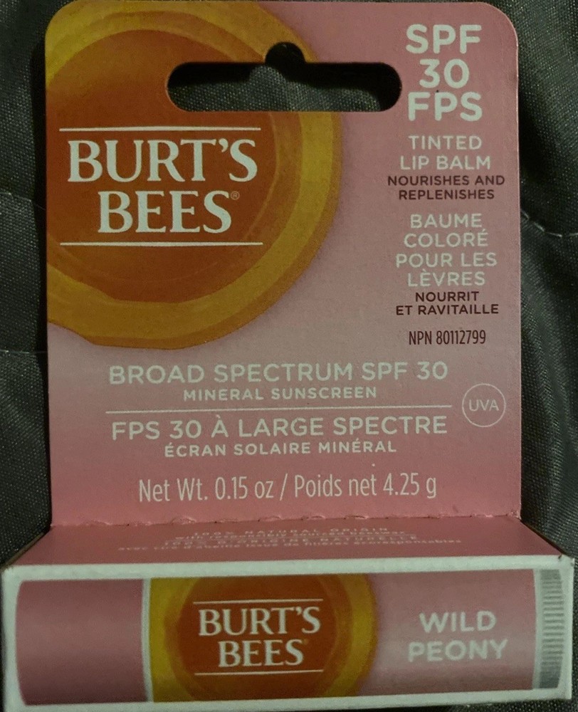 Burt’s Bees Tinted Lip Balm SPF 30 100% Natural Wild Peony, Mother's Day Gift