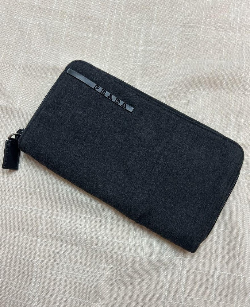 campaign in progress   PRADA Black Long Wallet Fabric