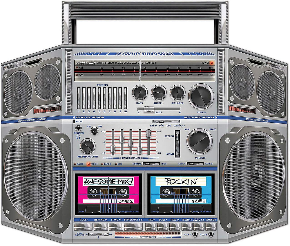 Awesome 80S Boombox Cardboard Stand-Up - Party Decor - 1 Piece