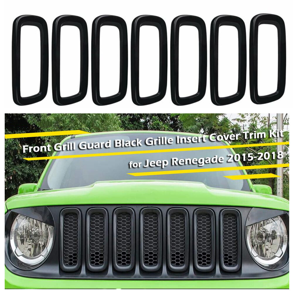 Front Grille Insert Mesh Grill Guard Cover Trim Fits For Jeep-Renegade2015-2018