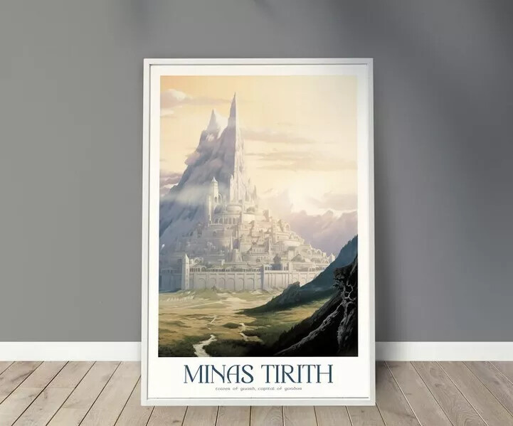 Minas Tirith Tower of Guard Poster, Lord of the Rings Travel