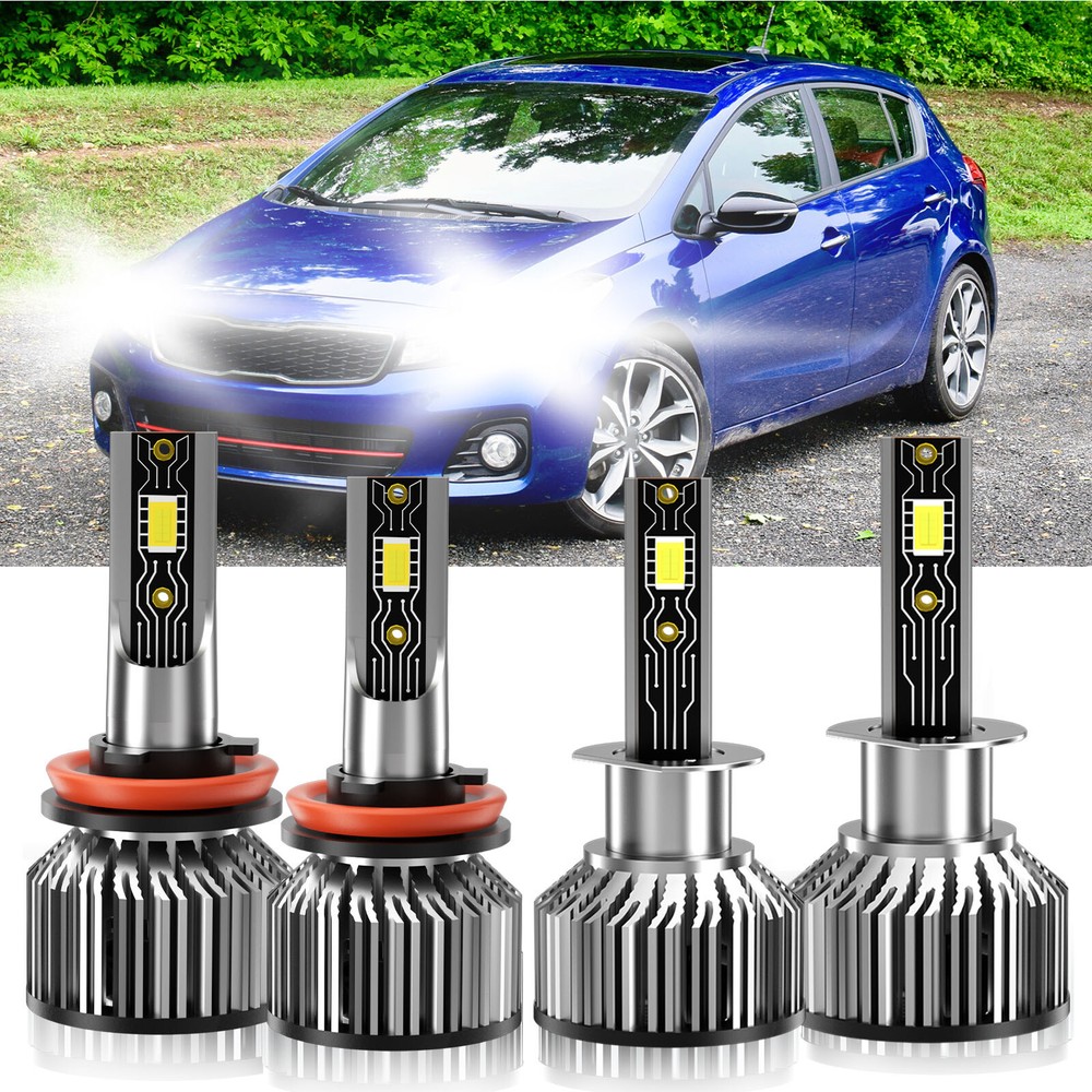 For Kia Forte 2010-2016 4x H1 H11 LED Headlight High Low Beam Bright Bulbs Kit