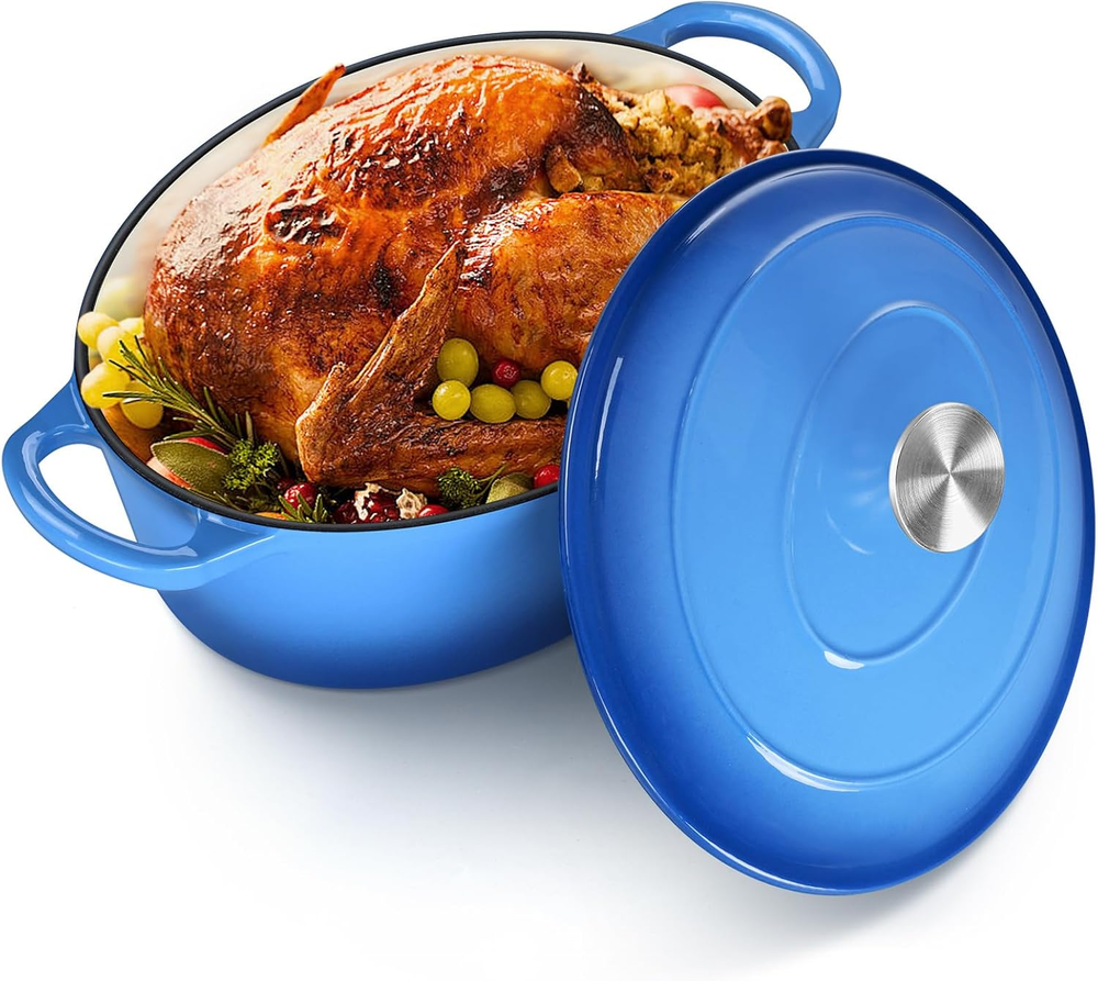 5 QT Enameled Cast Iron Dutch Oven with Lid – Nonstick Casserole Pot