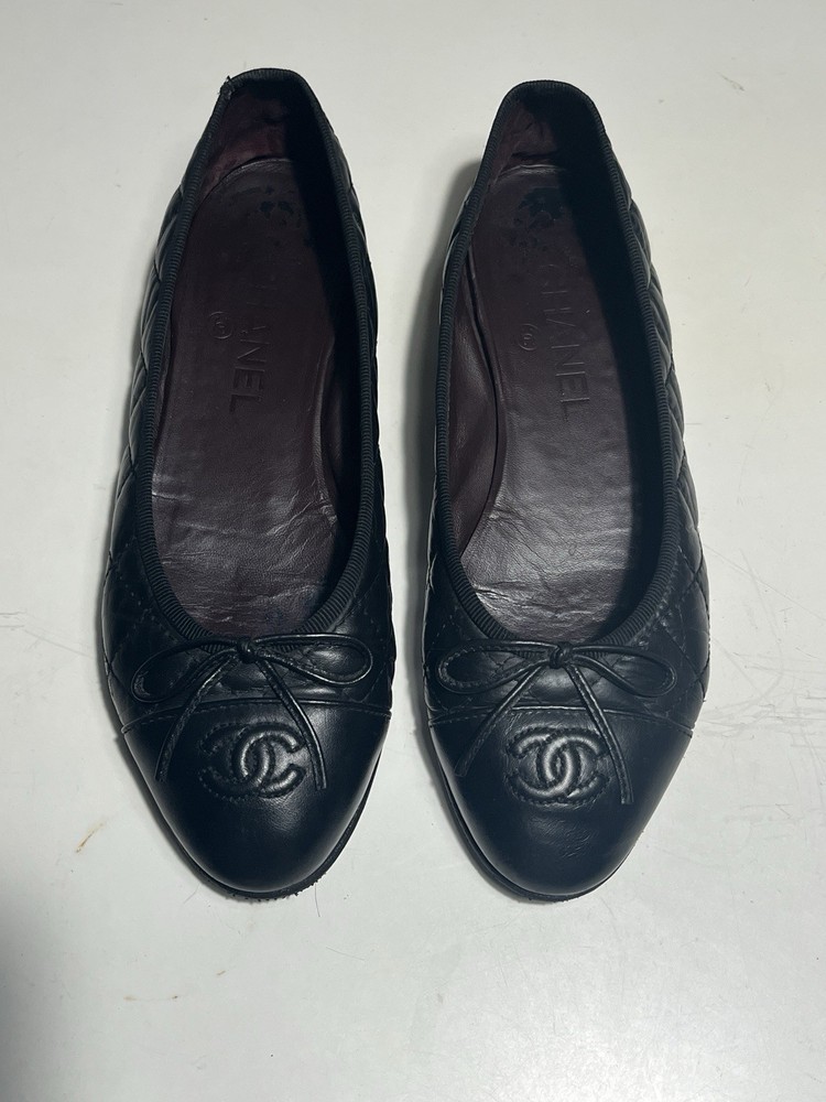 Chanel Classic Cushioned Leather Ballet Flats 36.5 US6.5 US 7