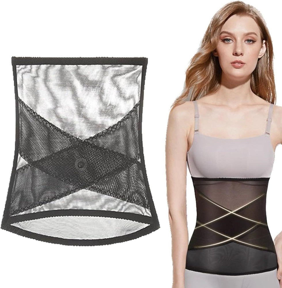 Slimming Cross Mesh Waist Trainer Corset for Body Shaping