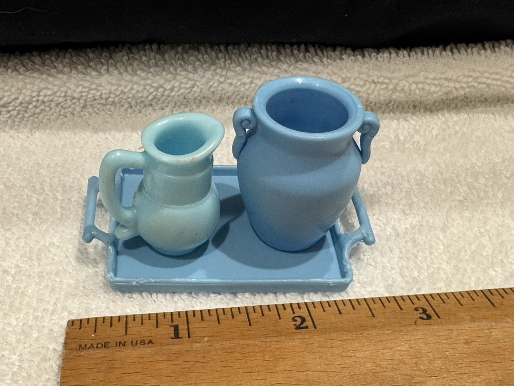 Barbie Dream House Blue Vase Pot Blue Pitcher 1983 Blue Tray Dream house Lot