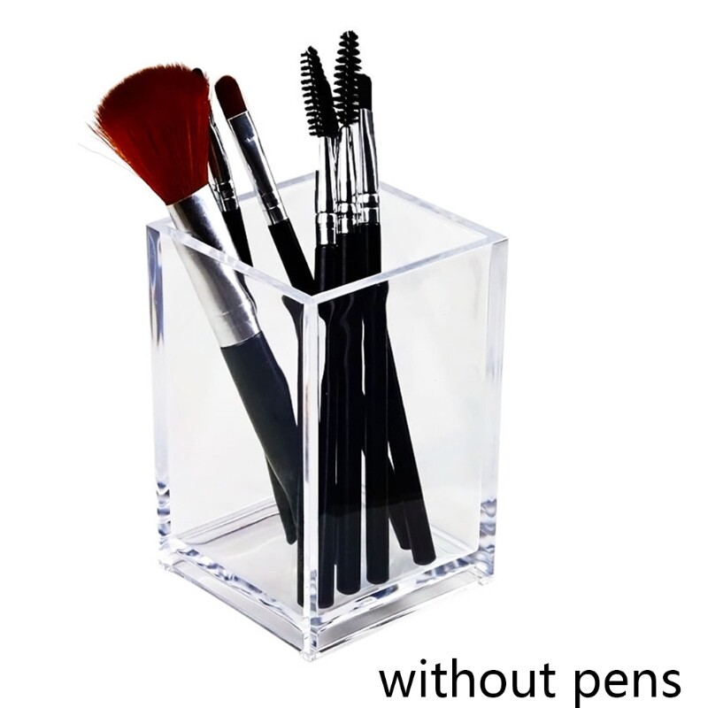 Clear Acrylic Makeup Brush and Pen Storage Organizer Desktop Container Box