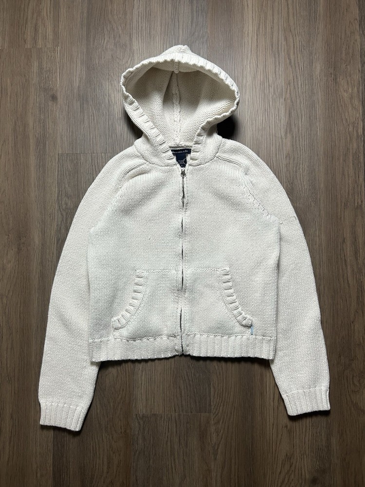 Rare Y2K Abercrombie & Fitch Women’s Knit Zip Up Hoodie Size Large