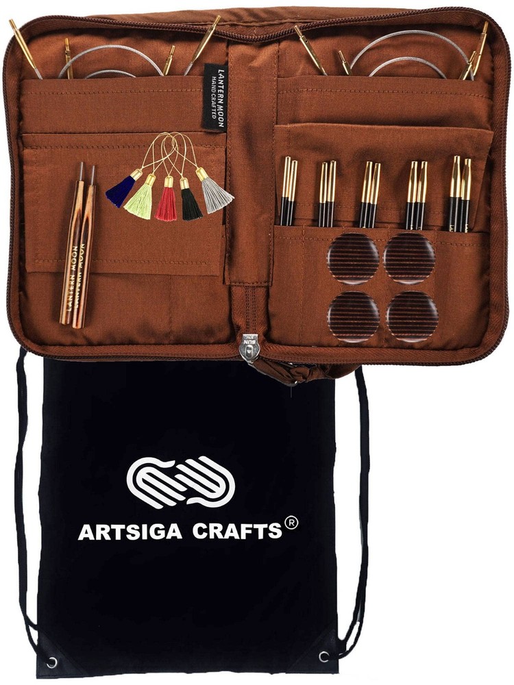 Heritage 4-inch 5-pair Interchangeable Circular Knitting Needles Handcrafted Set for Versatile Knitting