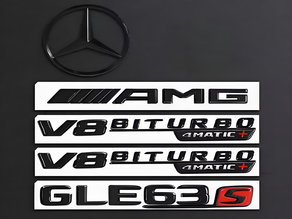 Insignias emblemas guardabarros maletero 5 piezas para Mercedes GLE63s AMG V8 BITURBO 4MATIC+