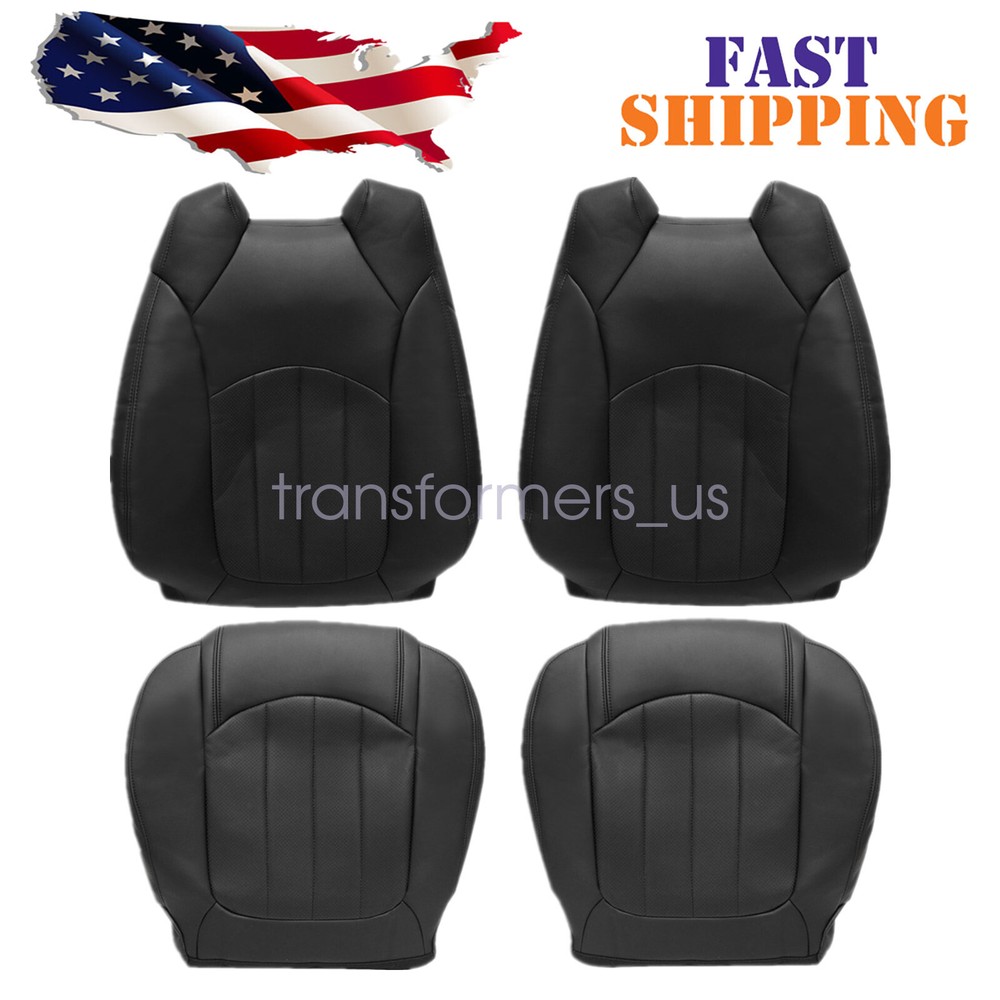 FOR 2008-2012 Buick Enclave Both Side Bottom & Top Leather Seat Cover Black 4PCS