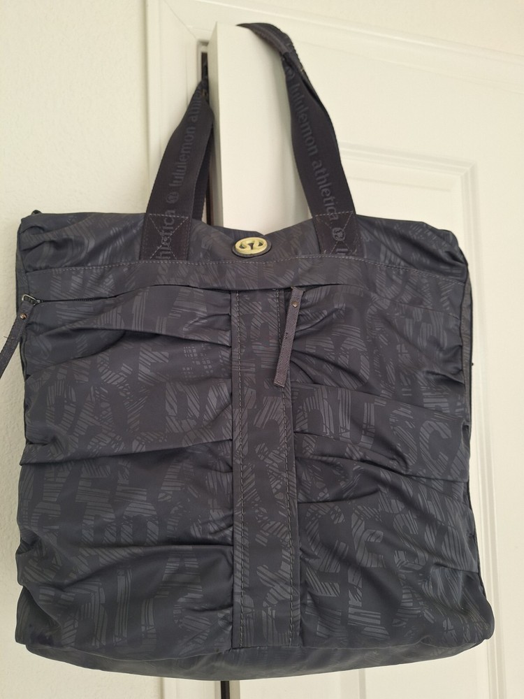 Lululemon Vintage Tote Bag Athletic Gym Bag Gray Crossbody Tote