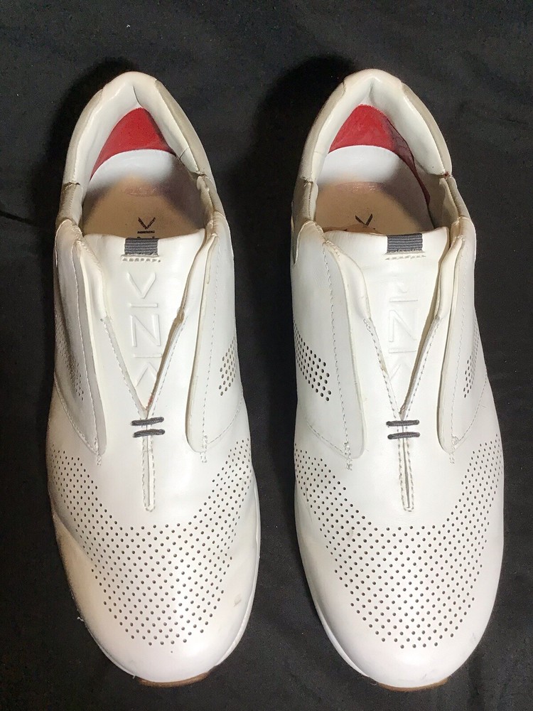 KIZIK DUBAI Hands Free Men’s Sz 10.5 Slim ON Walking Comfort SHOES White, Gray
