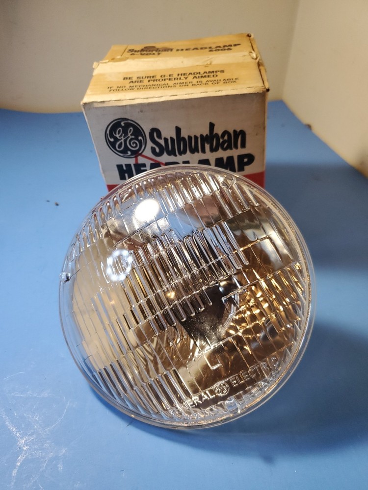 Vintage 6 Volt Suburban Auto Headlamp 6006 General Electric GE New Old Stock