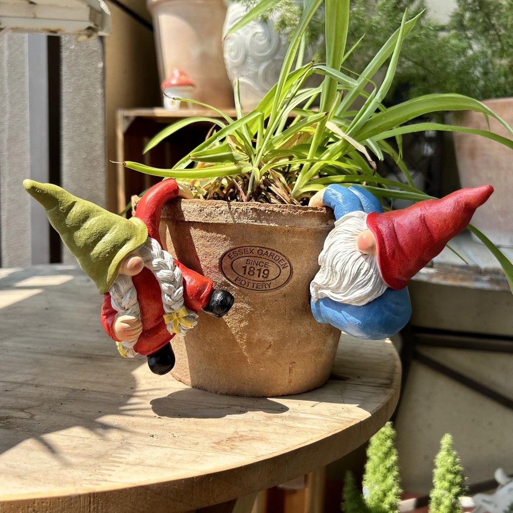 Climbing Gnome Figurines for Flower Pots - Resin Hanging Garden Gnome Statues