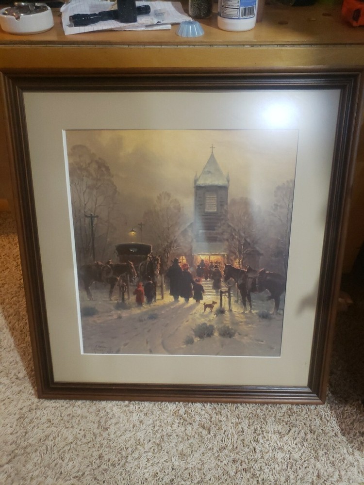 G Harvey THE BOND OF FAITH Ltd Ed Print Winter Church