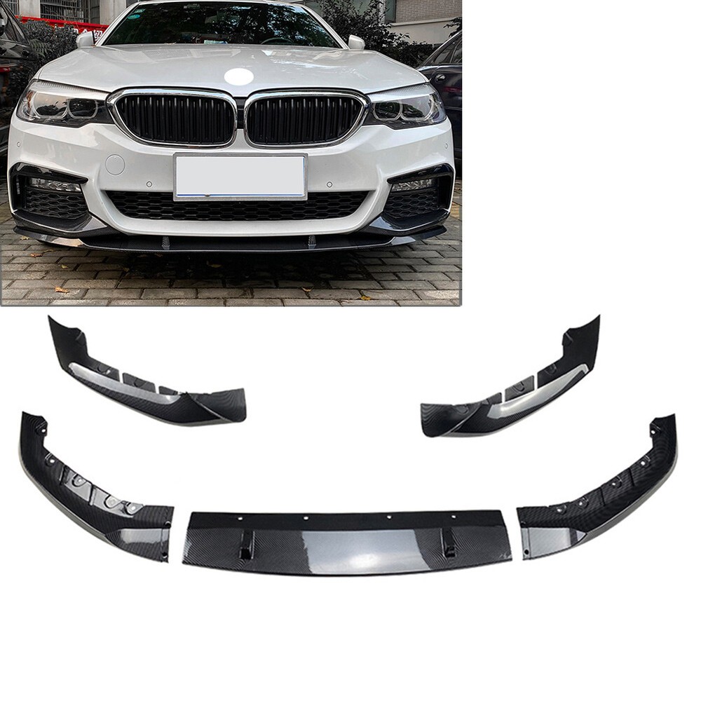 5pc Front Bumper Lip Side Splitter Spoiler Body Kit Guard Cover Fit BMW 5 Series