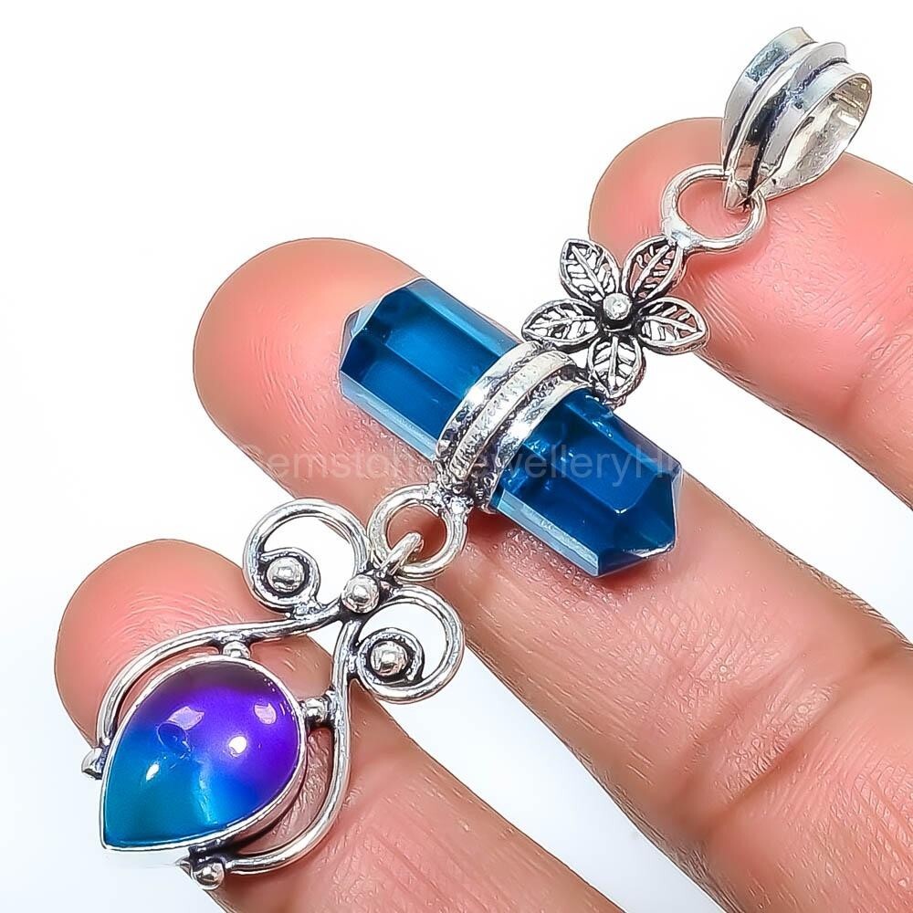 Christmas Sale Sterling Silver Tourmaline Stone Mother Birthday Pendant Jewelry-image