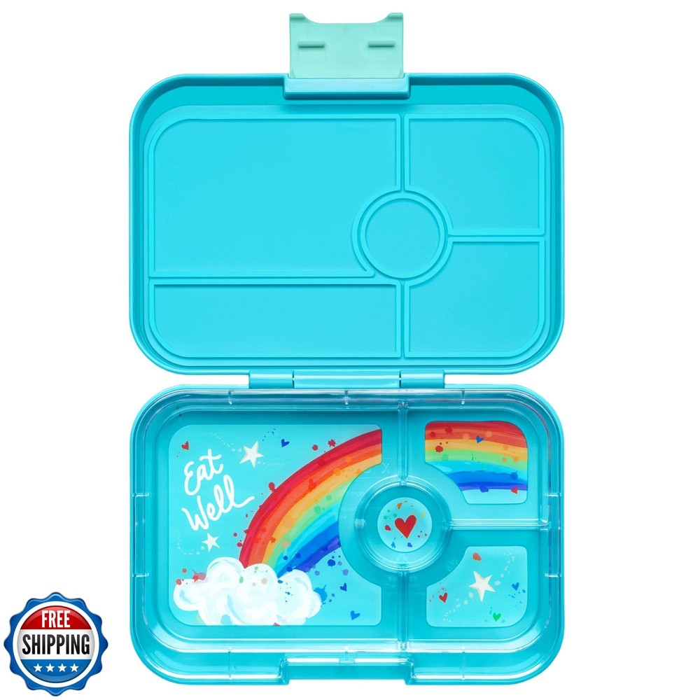 Yumbox Tapas Large Leakproof Bento Lunch Box in Antibes Blue Rainbow for Adults