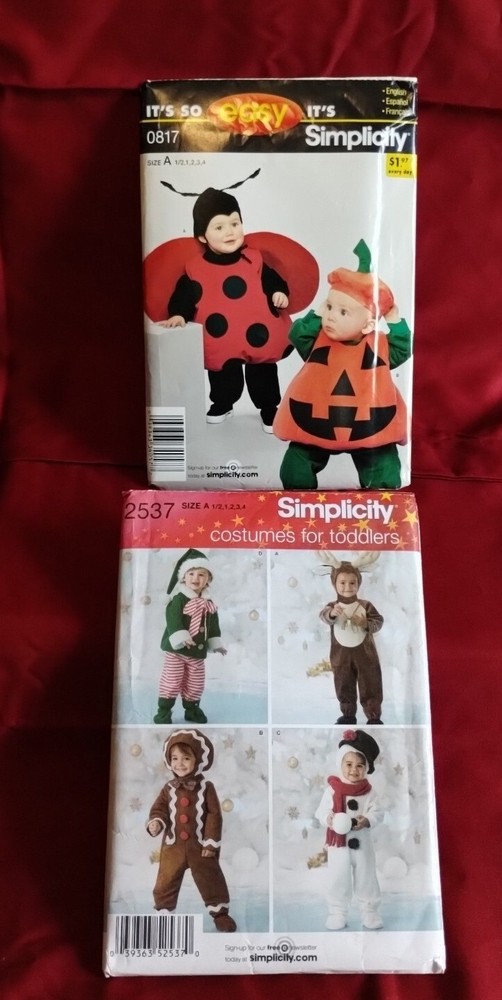 Unisex Kids Christmas & Halloween Costumes in Sizes A 1/2,1,2,3,4 by Simplicity