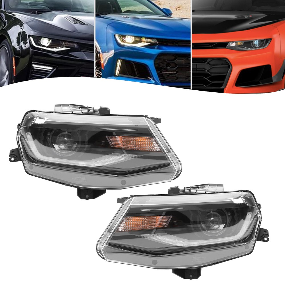 Fits Chevrolet Camaro 2016-2022 Pair HID/Xenon Headlights Headlamps Left + Right