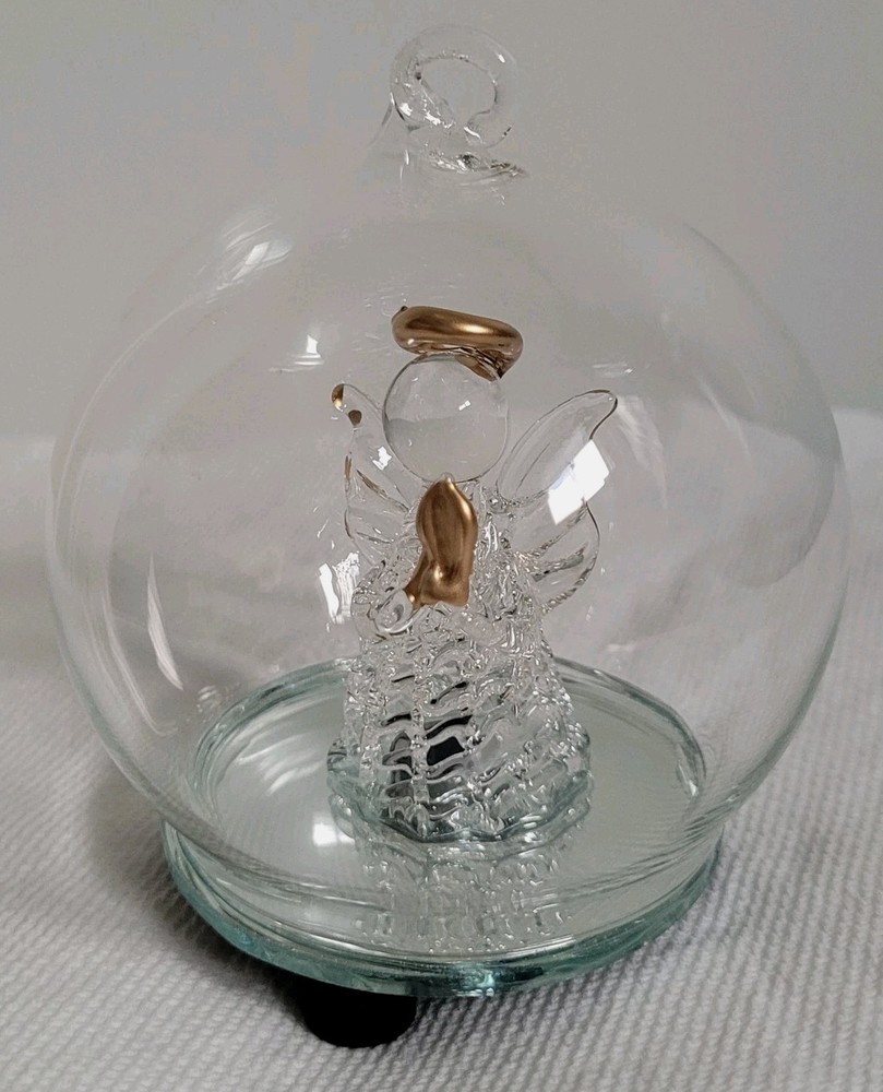 Glass Angel Choir Holding Candle Globe 4