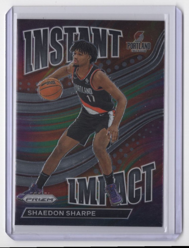 2022-23 Panini Prizm Instant Impact Shaedon Sharpe RC #14 Trail Blazers