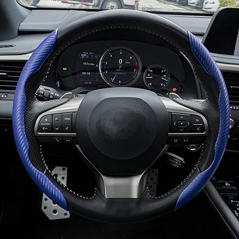 2 PCS Carbon Fiber Car Segmented Steering Wheel Cover Non-slip Accessories
