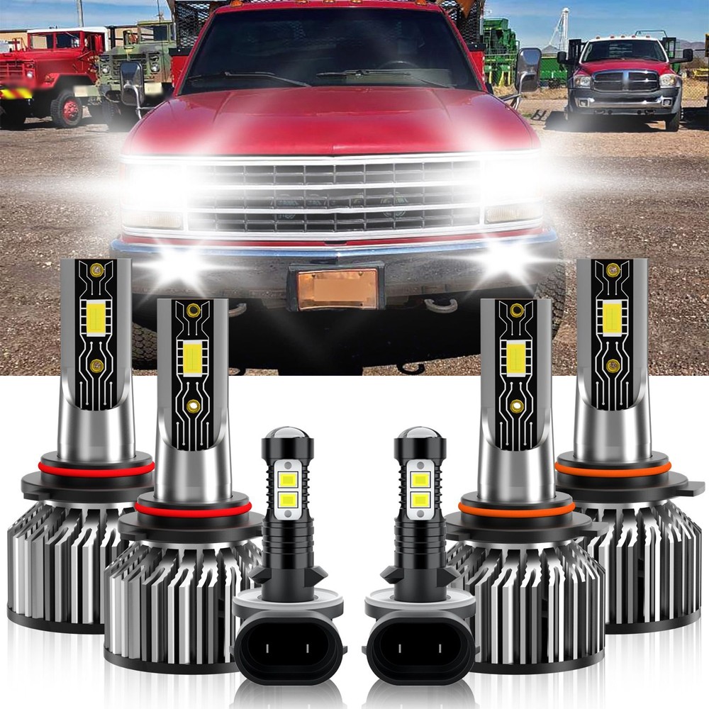 For Chevrolet K1500 1999-1999 Combo LED Headlight Hi Lo Fog Light Bulb Kit 6500K