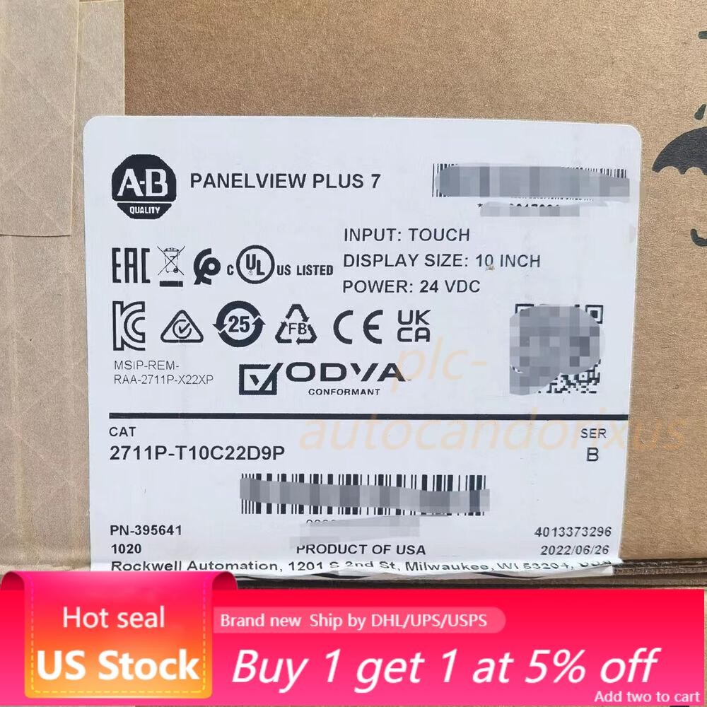 2022 AB 2711P-T10C22D9P HMI PanelView Plus 7 Graphic Terminal 2711PT10C22D9P