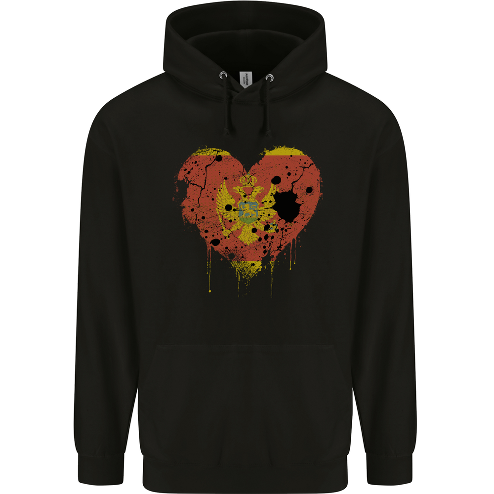 Love Montenegro Flag Montenegrin Day Football Mens 80% Cotton Hoodie
