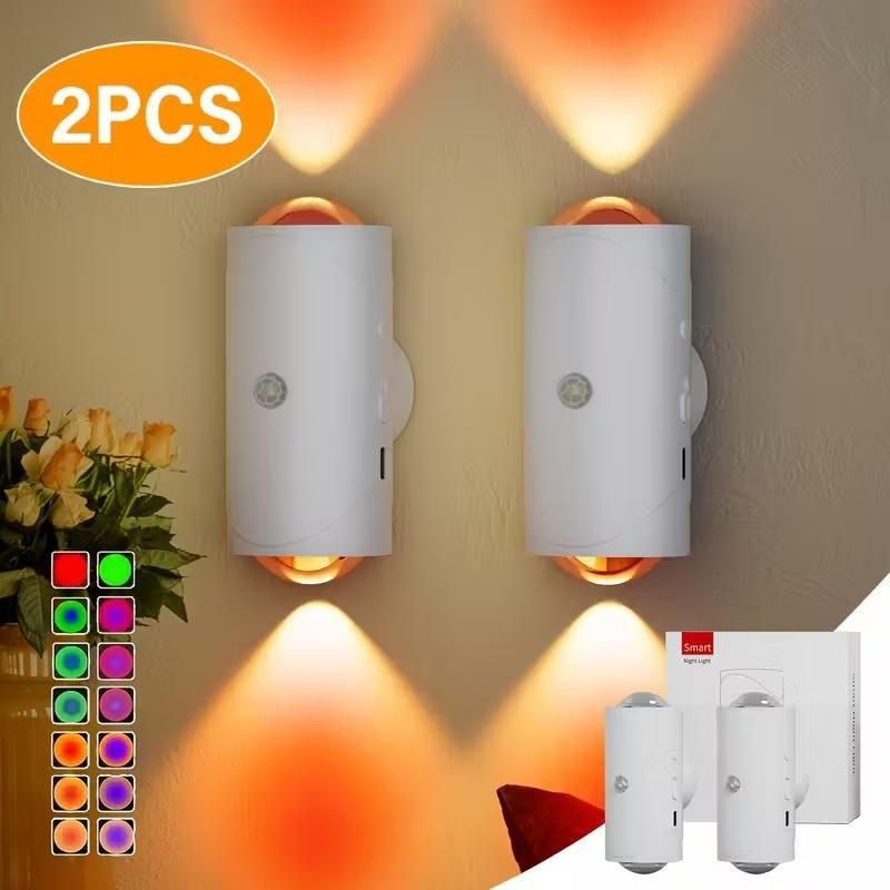 Motion Sensor Night Light USB Rechargeable Magnetic Color Changing