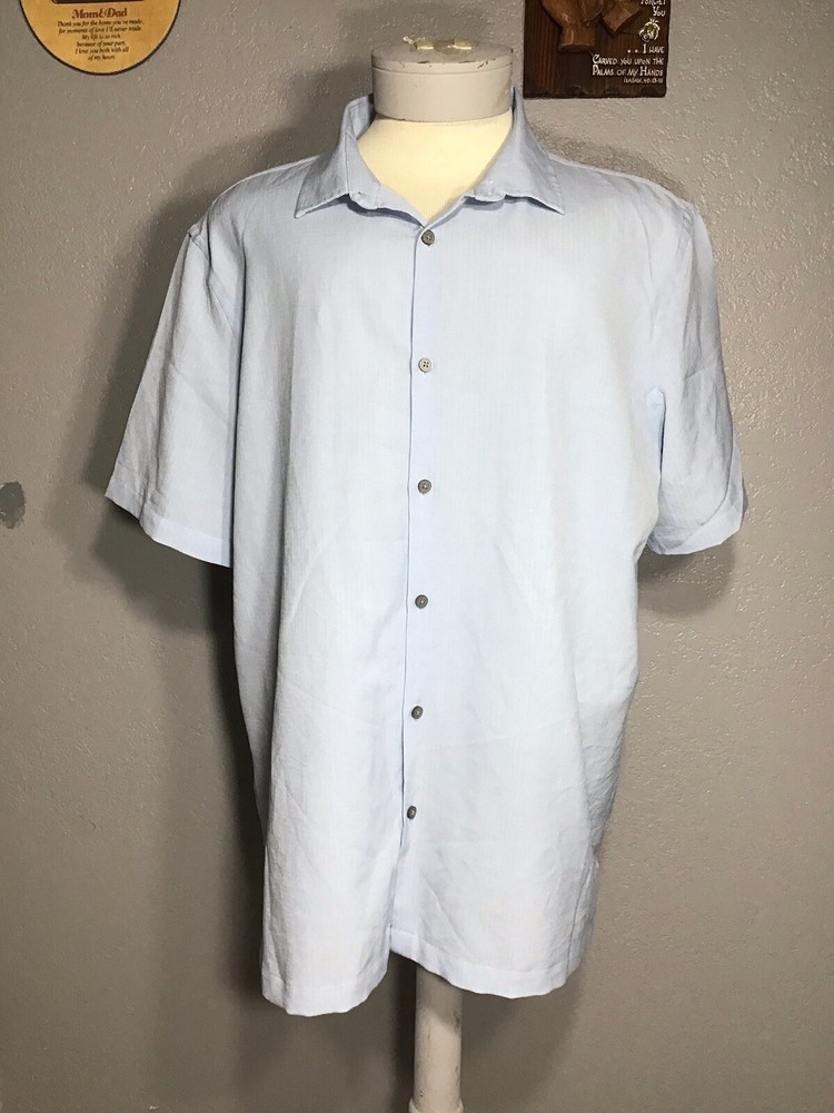 Camisa ALFANI Azul Claro Modal Abotonada Hombre Talla XXL Manga Corta