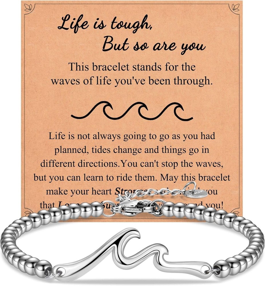 Inspirational Gifts for Women, Wave of Life Inspirational Bracelet, Thinking of