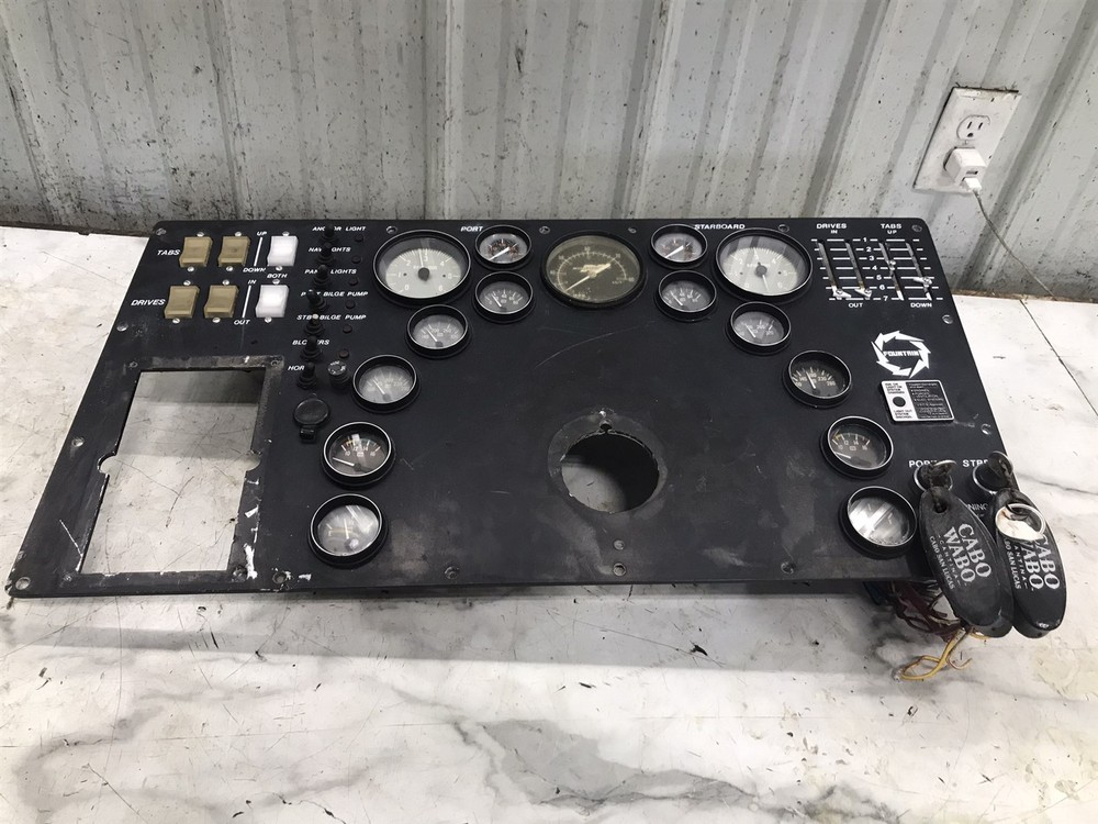 Fountain 38 Fever Boat dash panel board gauge gauges switches speedometer tach