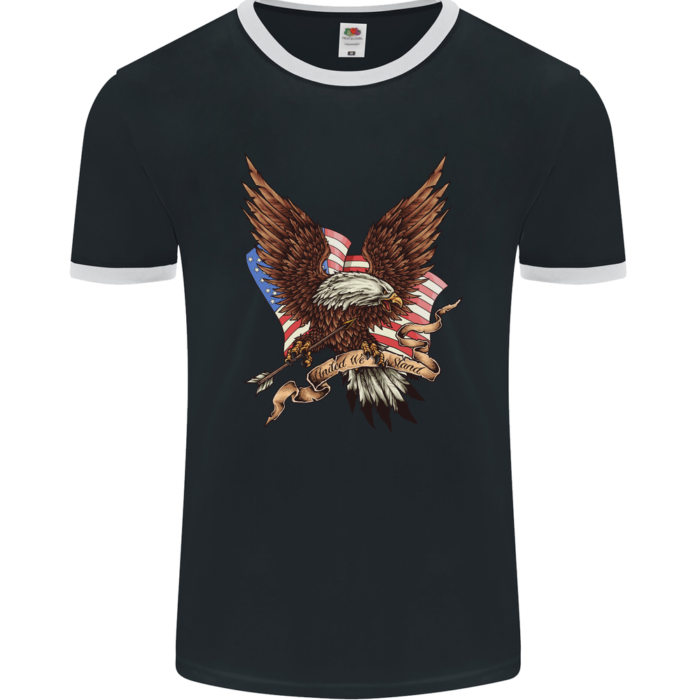 USA Eagle Flag America Patriotic July 4th Mens Ringer T-Shirt FotL