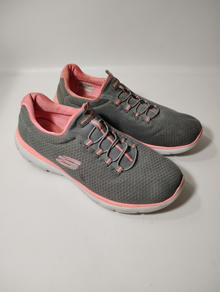 Skechers Women's Size 10 Summits 12980W Gray/Pink Running Shoes Sneakers