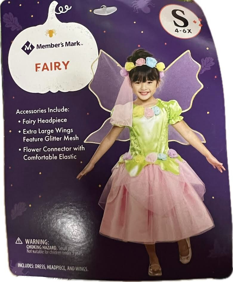 Members Mark Fairy Child Costume Size Small 4-6X for Girls-image