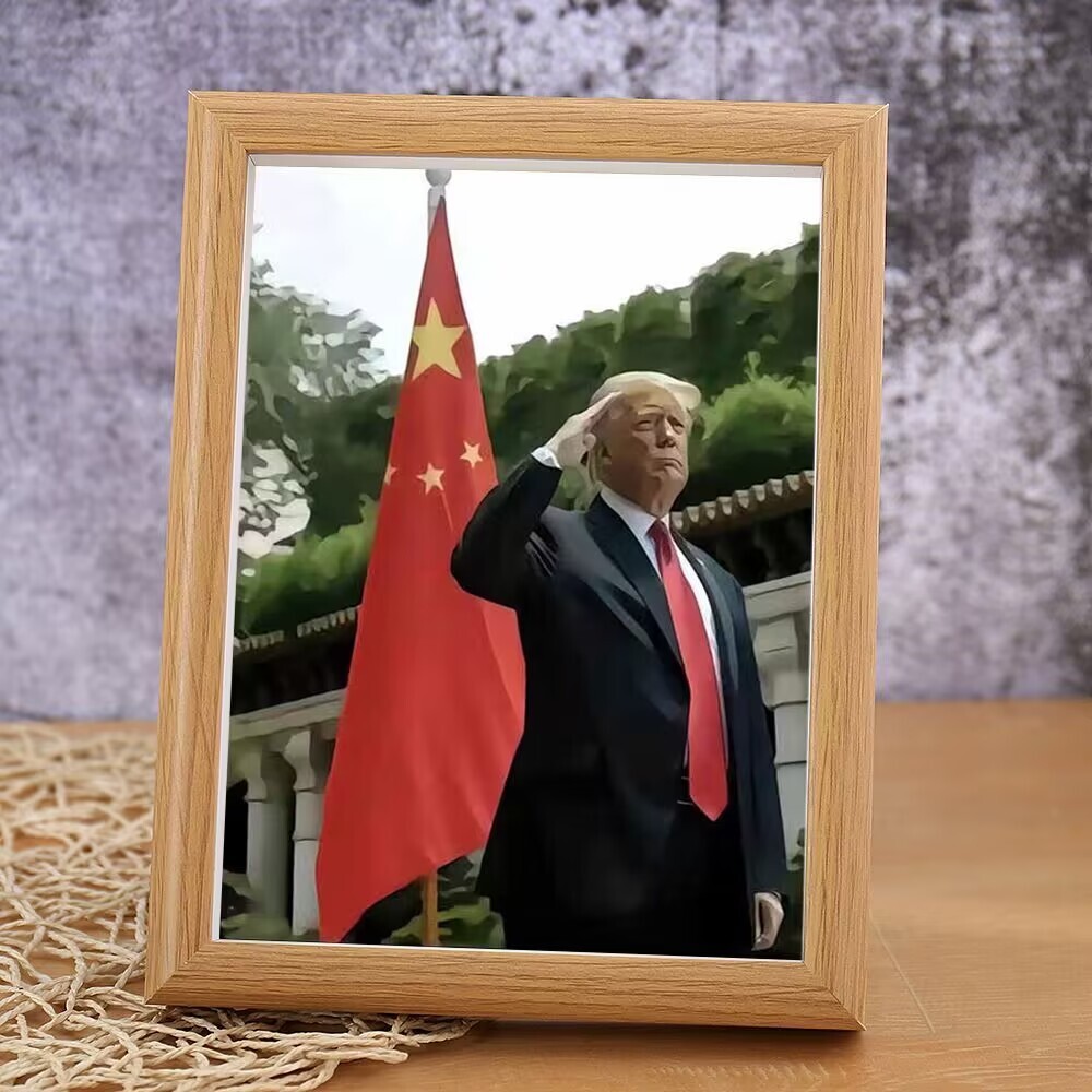 Trump Themed Desktop Photo Frame - Unique Gift for Friends & Collectors